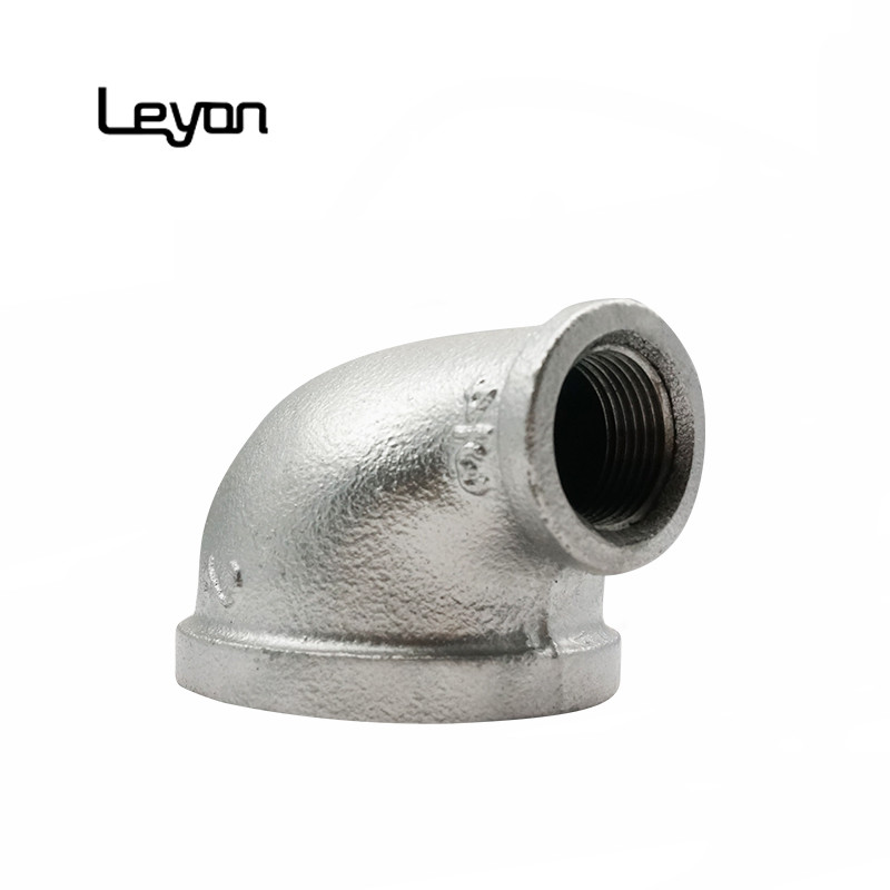 1/2 &quot;Mạ kẽm đúc khuỷu tay bằng sắt dễ uốn có ren 90 độ Giảm khuỷu tay